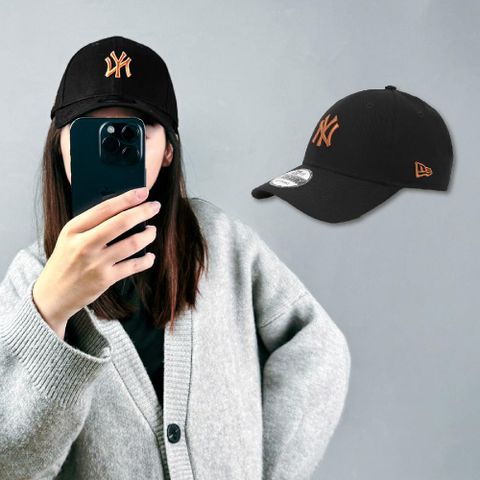 New Era 棒球帽 MLB 黑 橘 940帽型 NY 可調式頭圍 紐約洋基 帽子 老帽 NE13956976