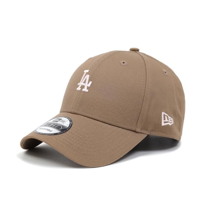 New Era 棒球帽MLB 棕粉940帽型可調式帽圍洛杉磯道奇LAD 小標老帽帽子 