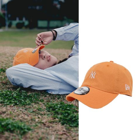 New Era 棒球帽 Casual Classic MLB 橘 白 可調式帽圍 刺繡 紐約洋基 NYY 老帽 帽子 NE14147985