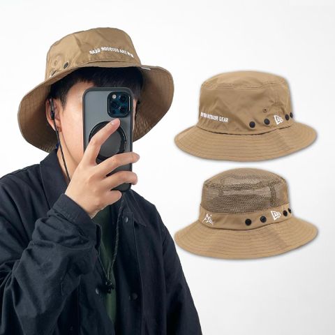 New Era 漁夫帽 Urban Detachable Bucket Hat 男女款 棕 卡其 帽子 刺繡 遮陽 NE14148016