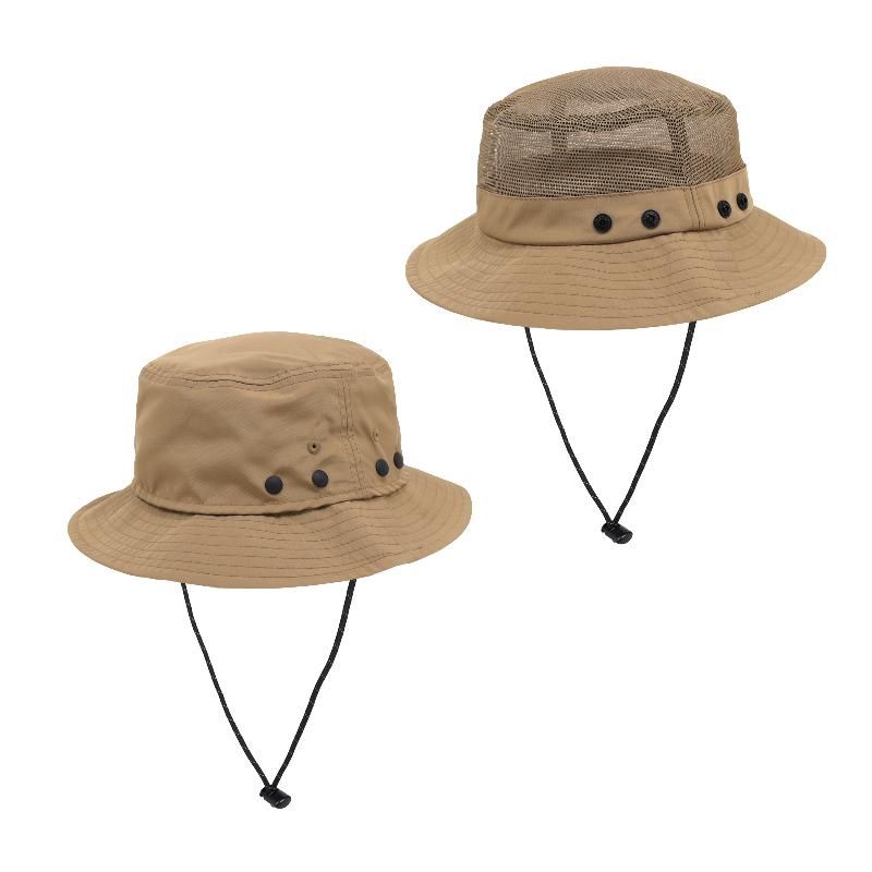 New Era 漁夫帽Urban Detachable Bucket Hat 男女款棕卡其帽子刺繡遮陽 