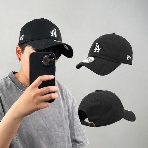 New Era 棒球帽 Casual Classic MLB 洛杉磯 道奇 老帽 黑 白 LA 男女款 經典款 NE12712415