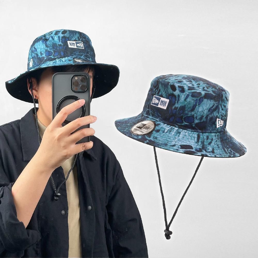 New Era 探險帽Prym1 Camo Adventure Hat 藍綠渲染可拆帽繩戶外帽子 