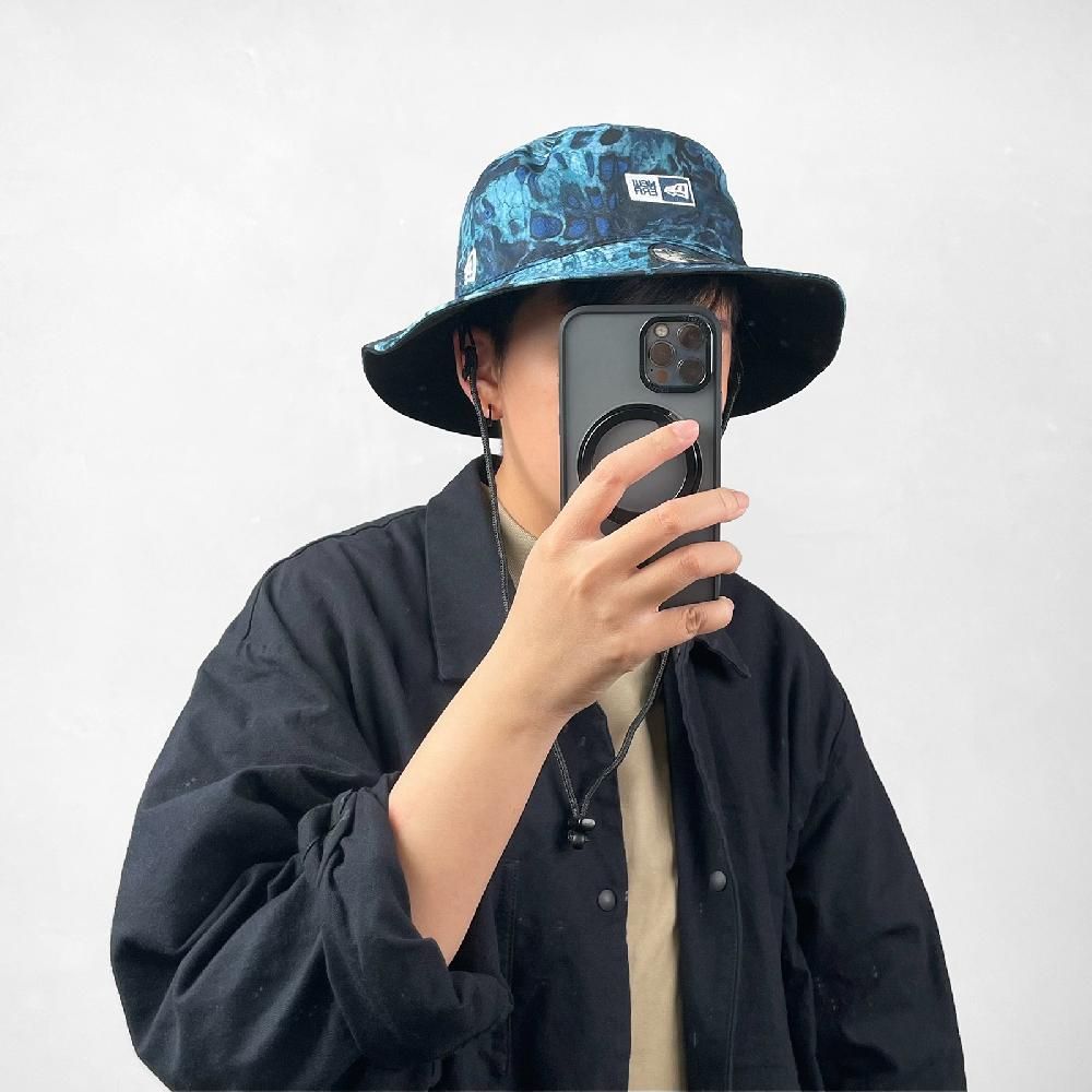 NEW ERA  探險帽 Prym1 Camo Adventure Hat 藍 綠 渲染 可拆帽繩 戶外 帽子 NE14148018