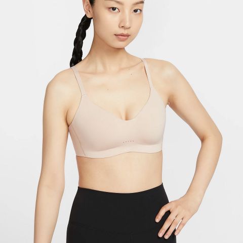 NIKE 耐吉 AS W NK ALATE MINIMALIST LSBRA 女款 運動內衣 輕度支撐 粉棕色-FQ3551207