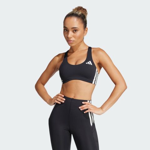 【ADIDAS】PWRCT MS 3S BRA 運動內衣 女 中強度 黑色-JH1420