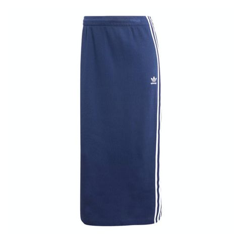 Adidas Knitted Skirt JD4607 女 運動裙 針織長裙 復古 簡約 修身 深藍 白