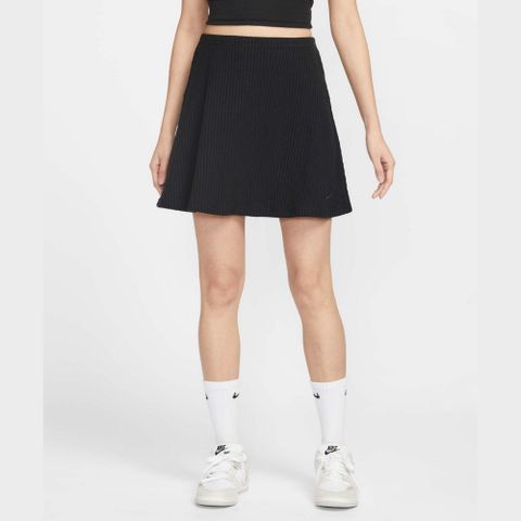 【NIKE】AS W NSW NK CHLL KNT RIB MINI 女 短裙 黑色-HJ1840010