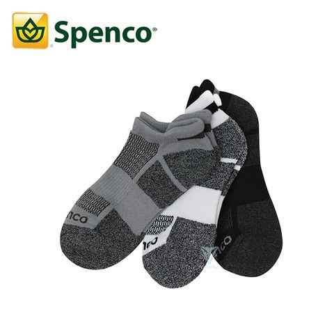 【美國 SPENCO】CoolMax 運動襪(3雙1組)-灰黑