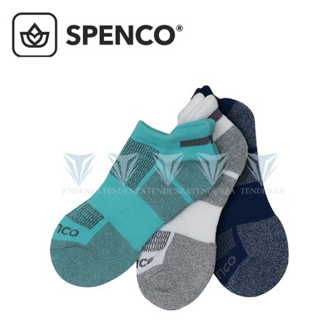 【美國 SPENCO】CoolMax 運動襪(3雙1組)-灰藍
