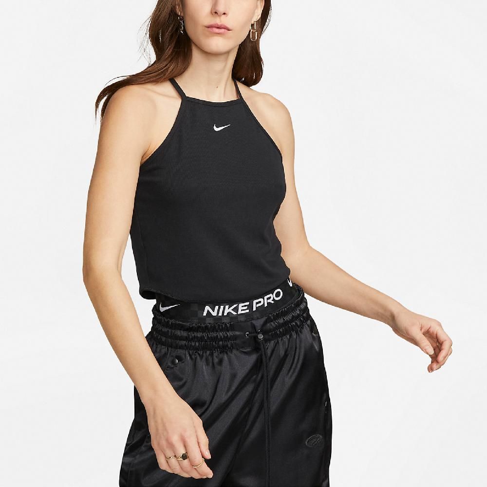 NIKE 耐吉 背心 NSW Essentials Ribbed Tank Top 女款 黑 無袖 緊身 細肩帶 DV7961-010