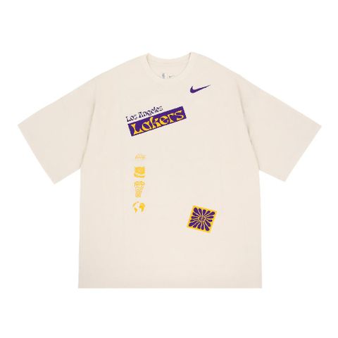 NIKE 耐吉 短袖 NBA Los Angeles Lakers Tee 男款 象牙白 極寬鬆 洛杉磯湖人 短T FV9274-901