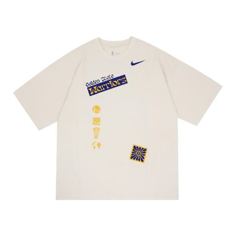 NIKE 耐吉 短袖 NBA Golden State Warriors Tee 男款 象牙白 極寬鬆 金洲勇士 短T FV9266-901