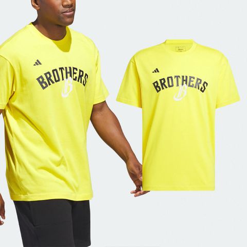 ADIDAS 愛迪達 短袖 CTBC Brothers 男女款 黃 黑 純棉 中信兄弟 棒球 短T 棉T 愛迪達 JL6221