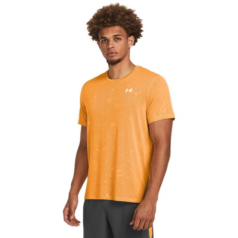 【UNDER ARMOUR】Streaker Splatter 短T-Shirt 男 橘色-1382586-803