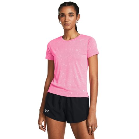 【UNDER ARMOUR】Streaker Splatter 短T-Shirt 女 粉色-1382435-682