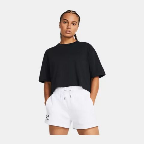 【UNDER ARMOUR】Campus Boxy 短版T-Shirt 女 黑色-1383644-001