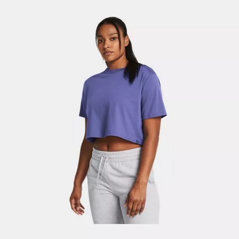 【UNDER ARMOUR】Campus Boxy 短版T-Shirt 女 紫色-1383644-561