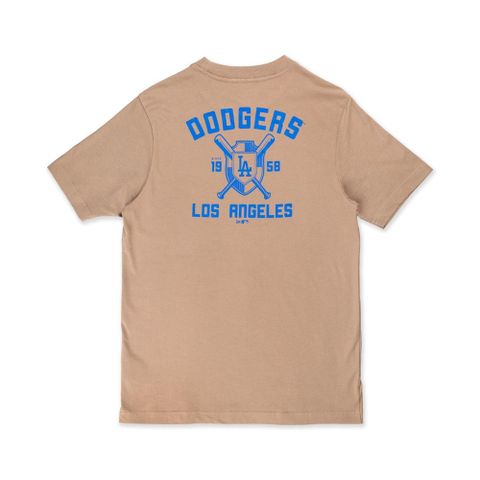 【NEW ERA】短袖Tee ESSENTIAL 洛杉磯道奇 卡其 男女款 -NE14364822