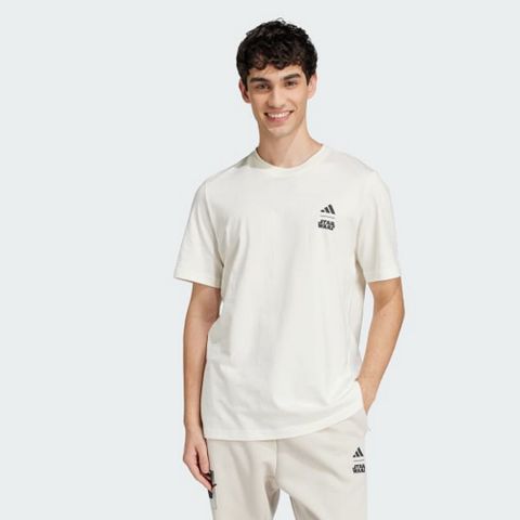 adidas 愛迪達 M SW TM T 短袖上衣 男 米白-JI5715