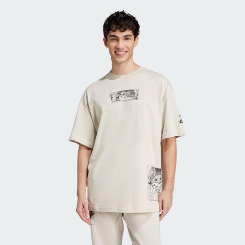 adidas 愛迪達 M SW TM T 2 短袖上衣 男 米色-JI5717