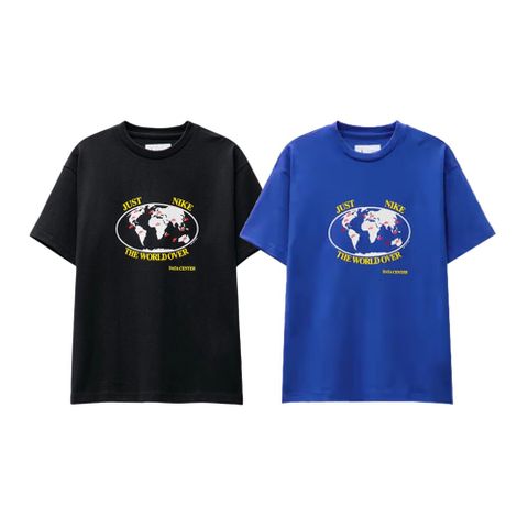 Nike Worldover Football T-Shirt 黑色 寶藍 圓領 FB2750-010/480
