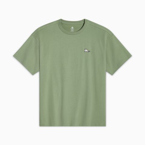 【CONVERSE】SNEAKER PATCH TEE 短袖上衣 中 綠色-10027239-A10