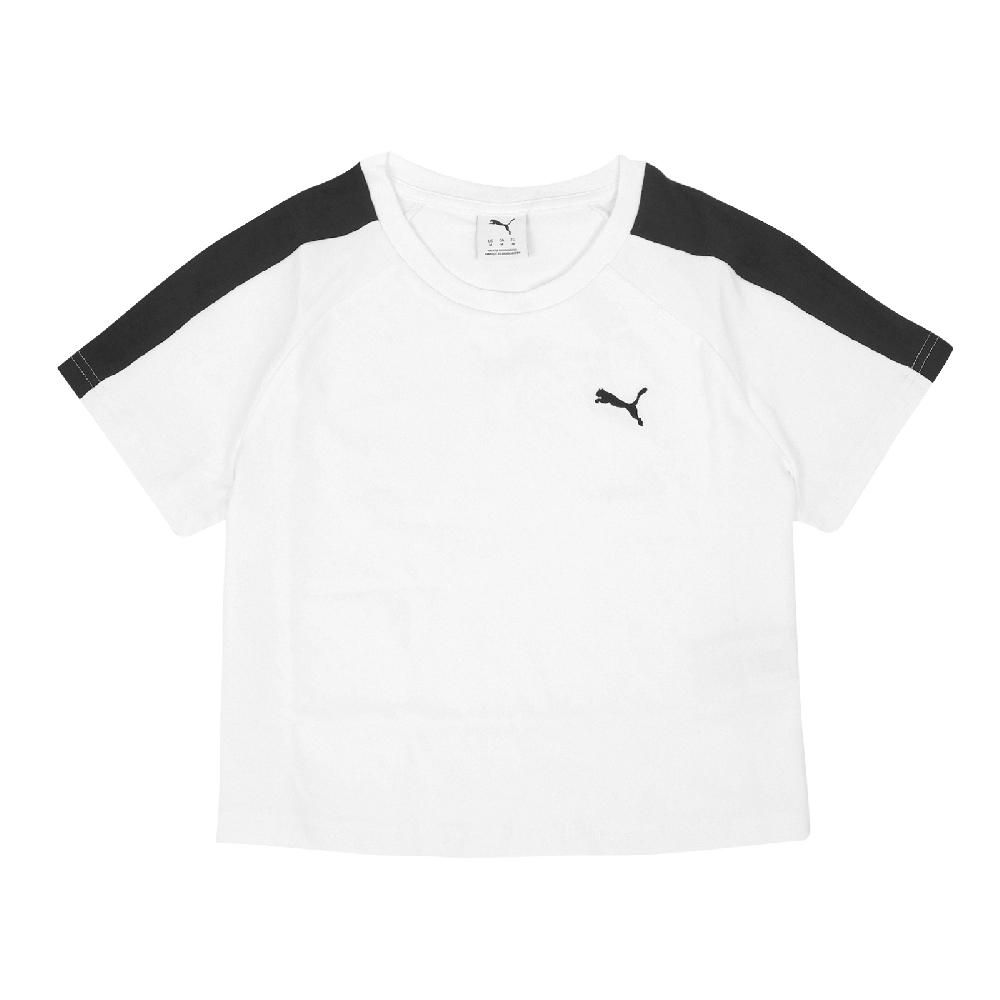 PUMA 彪馬短袖上衣T7 Baby Tee 女款白黑上衣短T 寶貝Rose 著用款