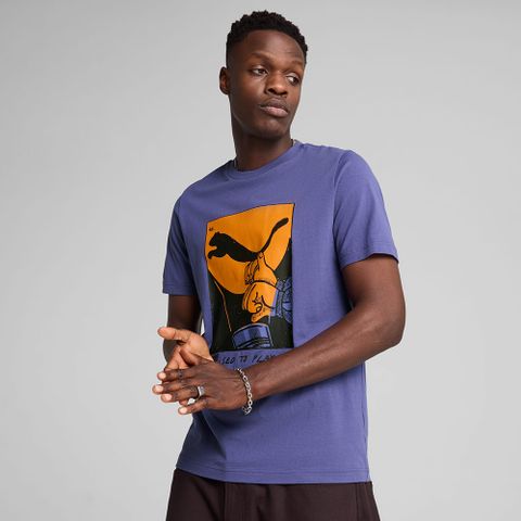 【PUMA】流行系列Shadow Play短袖T恤(M) 短袖上衣 男 藍色-62963246