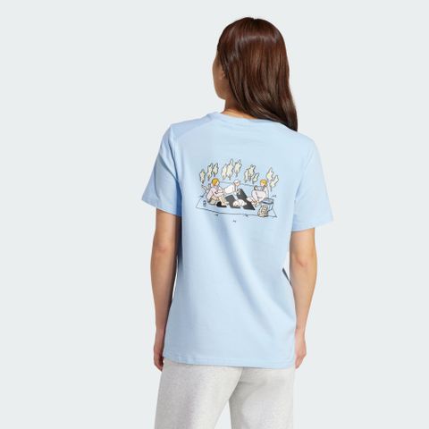 ADIDAS W C DDL CAMP T 女 短袖上衣 藍色_JX5323