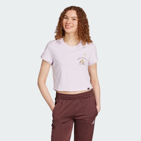 ADIDAS W C DDL CROP T 女 短袖上衣 粉色_JX5325