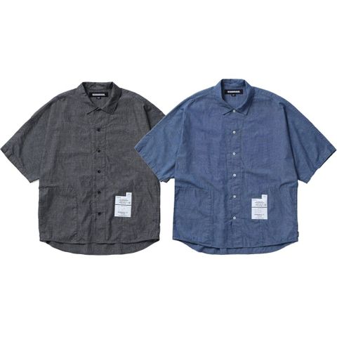 Neighborhood Dolmansleeve Shirt SS 黑/靛青 短袖襯衫 251AQNH-SHM02