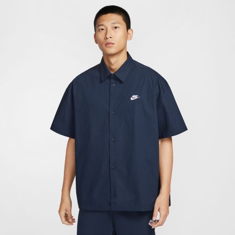 【NIKE】AS M NK CLUB SS BTN SHIRT OS 男 短袖上衣 深藍色-HJ2027451
