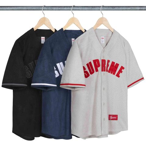 SS24 Week13 Baseball Jersey 球衣 藍 白 網眼 透氣 復古 棒球衣 短袖