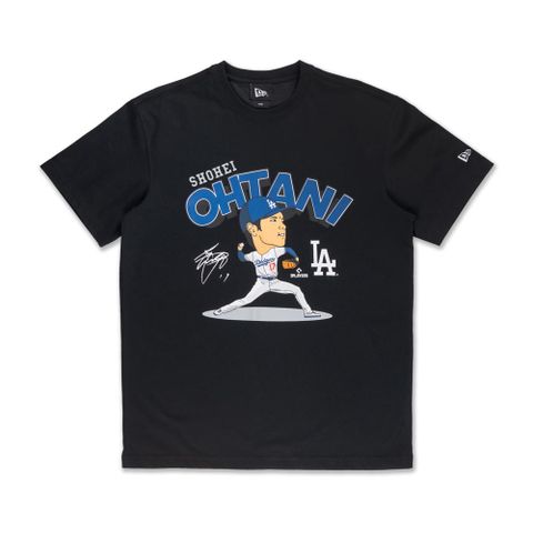 NEW ERA 男女款 短袖上衣 MLB 大谷翔平 004 洛杉磯道奇 黑色_NE14405248