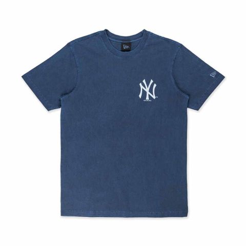 NEW ERA 男女款 短袖上衣 LEAGUE WASHED COTTON 紐約洋基 海邊藍_NE14500136