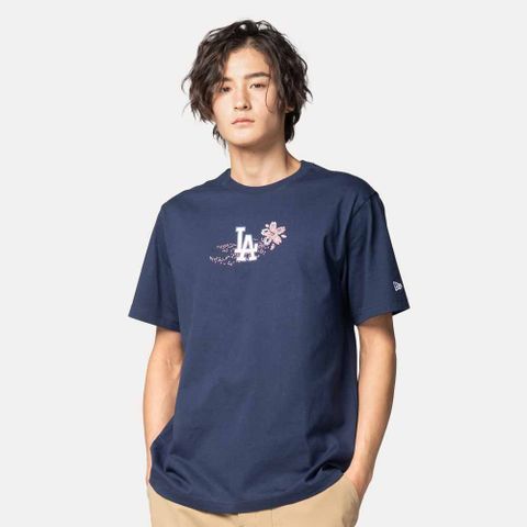 NEW ERA 男女款 短袖上衣 FLORAL 洛杉磯道奇 海邊藍_NE14500142