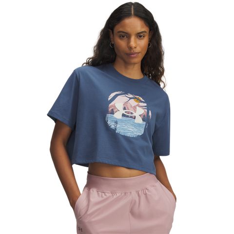 【UNDER ARMOUR】UA 女 Outdoor Graphic 短版T-shirt