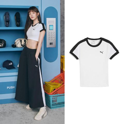 上衣 T7 Slim Tee 女款 白 短版 合身 歐規 短袖 王淨同款 63212902