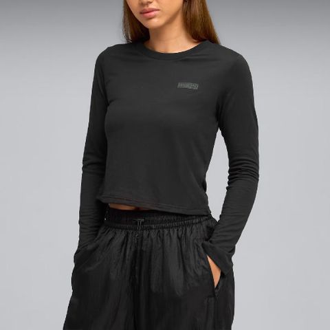 x ROSE 上衣 Long Sleeve Tee 女款 聯名 黑 合身 長袖 微短版 無小卡 63380501