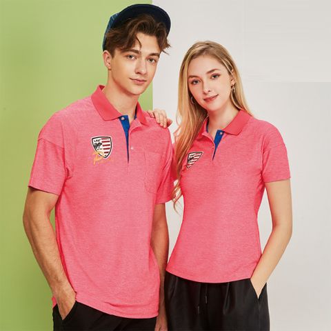 【Londa Polo】PK四角網眼麻紋女版短袖POLO衫(P247207)桃紅