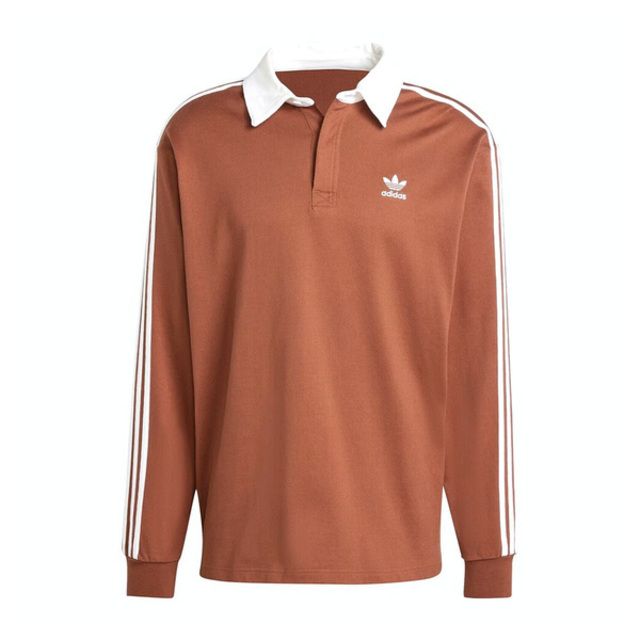 adidas Originals Adidas Rugby Polo IZ2469 男 Polo衫 運動上衣 長袖上衣 休閒穿搭 棕