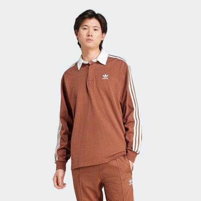 adidas Originals Adidas Rugby Polo IZ2469 男 Polo衫 運動上衣 長袖上衣 休閒穿搭 棕