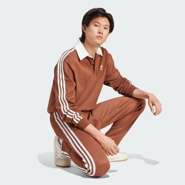 adidas Originals Adidas Rugby Polo IZ2469 男 Polo衫 運動上衣 長袖上衣 休閒穿搭 棕