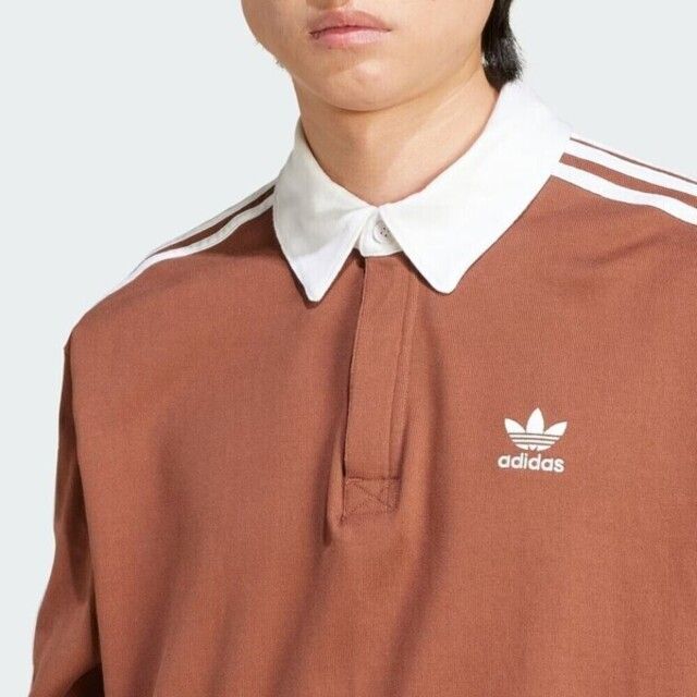 adidas Originals Adidas Rugby Polo IZ2469 男 Polo衫 運動上衣 長袖上衣 休閒穿搭 棕