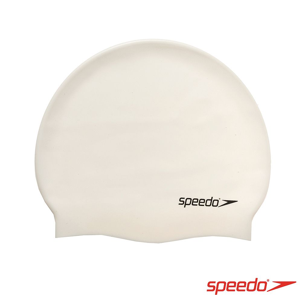 SPEEDO  成人矽膠泳帽 Plain Flat 白