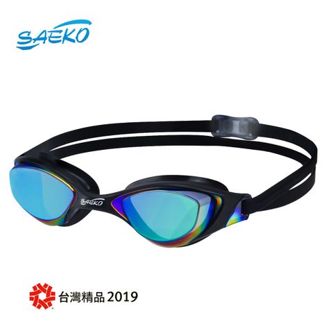 【SAEKO】超服貼眼罩 全景視野 防霧抗UV 廣角電鍍成人泳鏡 蛙鏡 黑色 S67UV_BK-BK