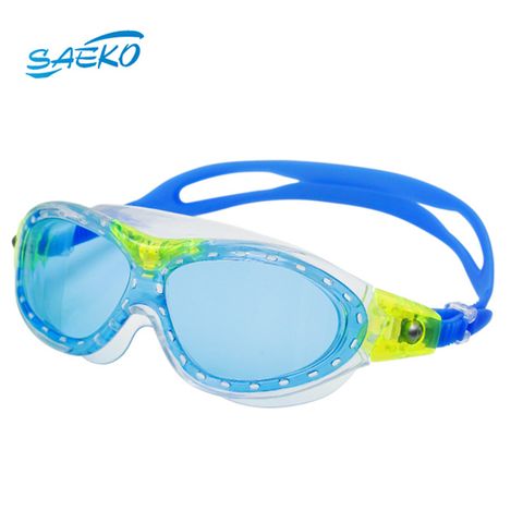 【SAEKO】兒童泳鏡 水上活動 水上運動 戶外水域適用 超大鏡面廣角泳鏡 明藍綠 K7_BL