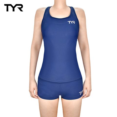 TYR 美國 Racerback Boyshorts 兩件式四角泳裝 藍色