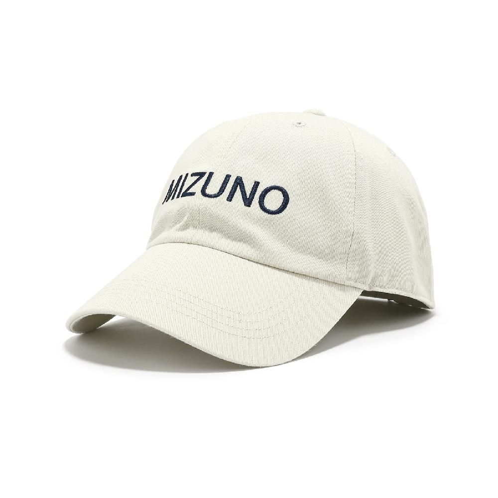 MIZUNO 美津濃   棒球帽 Baseball Cap 米白 藍 可調帽圍 老帽 帽子 D2TWB107-05